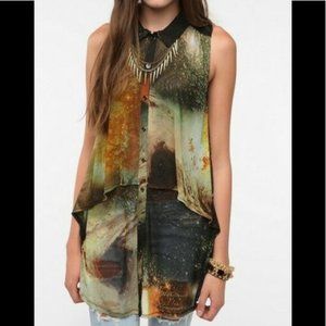 EVIL TWIN Galaxy Mesh Layered Top Tunic